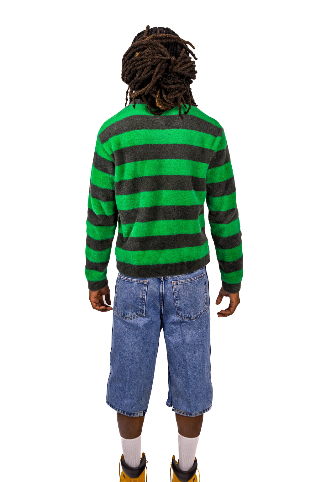 Spring Green Striped Mohair Sweater