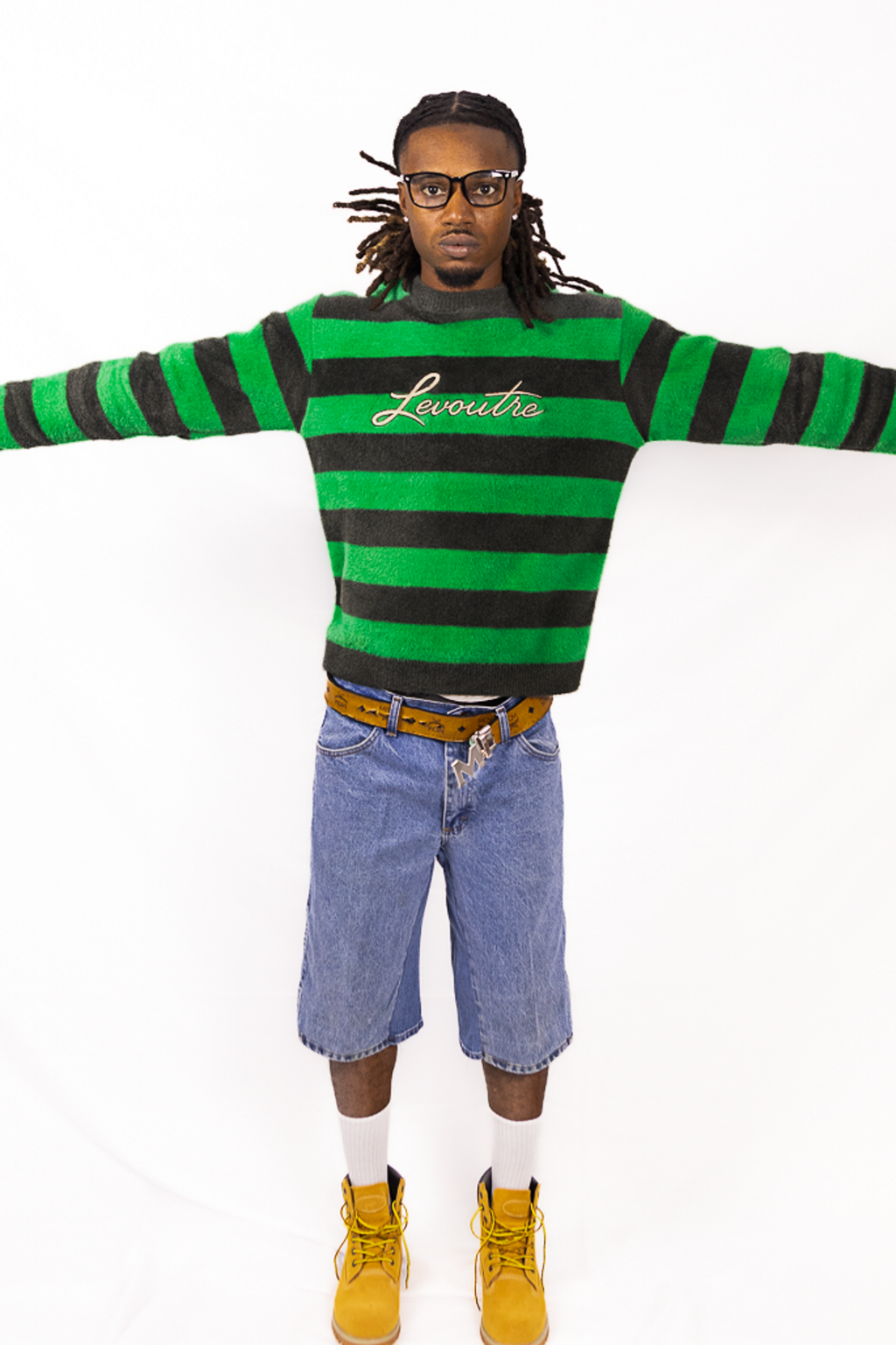 Spring Green Striped Mohair Sweater
