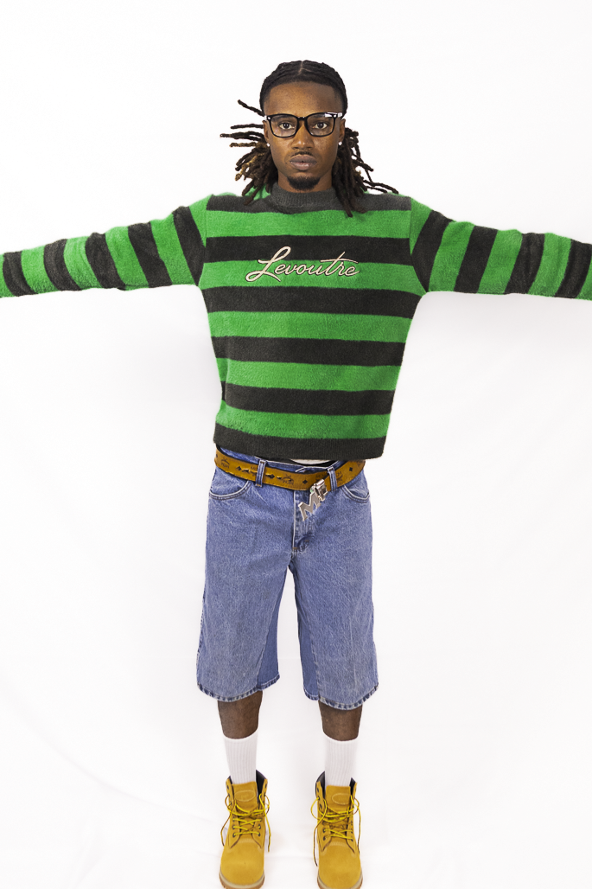 Spring Green Striped Mohair Sweater