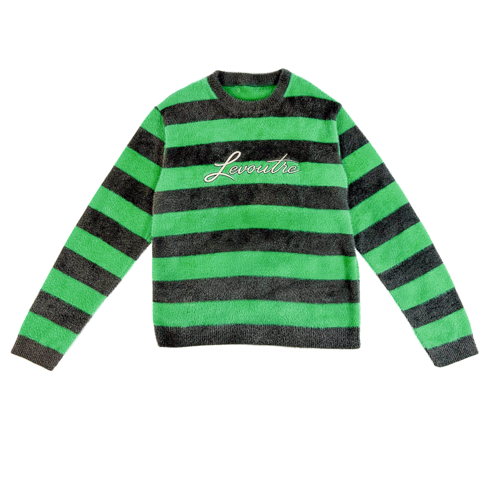 Spring Green Striped Mohair Sweater