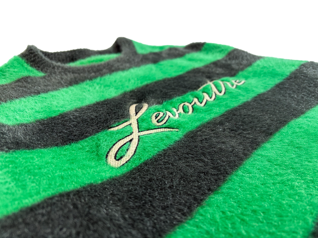 Spring Green Striped Mohair Sweater